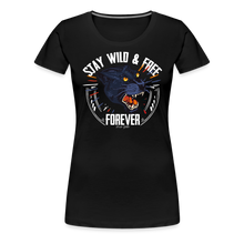 Charger l&#39;image dans la galerie, T-shirt Femme Stay wild and free panther noir - noir
