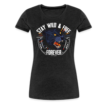 Charger l&#39;image dans la galerie, T-shirt Femme Stay wild and free panther noir - charbon
