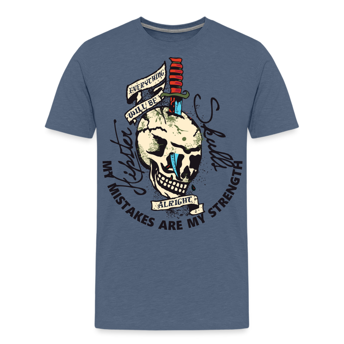 T-shirt Homme Everything will be alright - bleu chiné