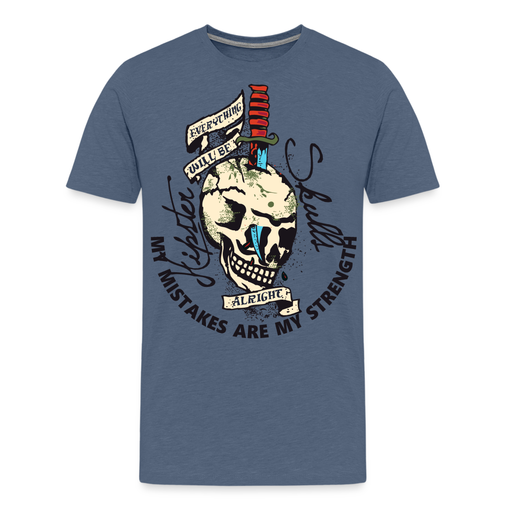 T-shirt Homme Everything will be alright - bleu chiné