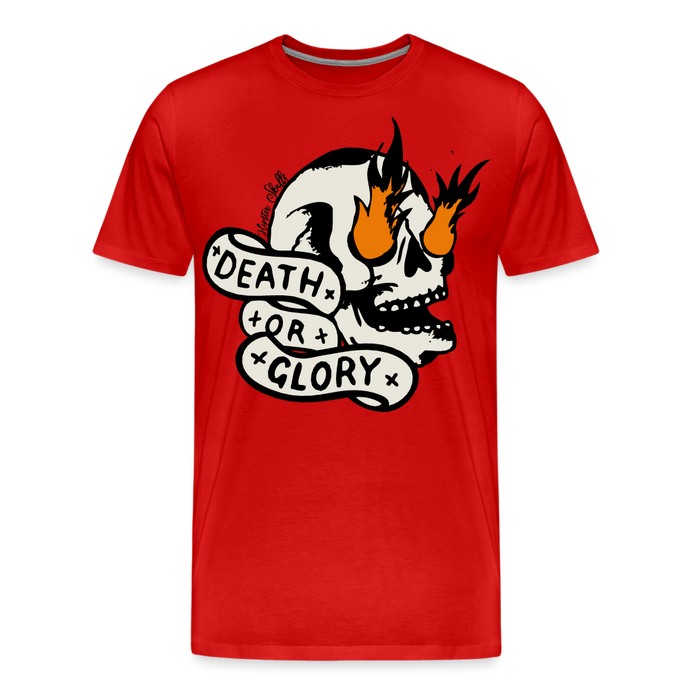 T-shirt Homme Old school Death or Glory - rouge