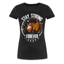 Charger l&#39;image dans la galerie, T-shirt Femme Stay strong tiger - charbon
