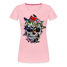 Charger l&#39;image dans la galerie, T-shirt Femme Hipster Crâne Papillons - rose liberty
