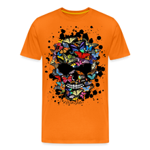 Charger l&#39;image dans la galerie, T-shirt Homme Crâne au papillons noirs - orange
