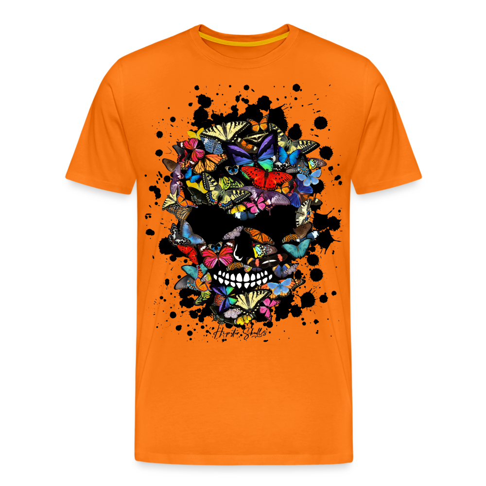 T-shirt Homme Crâne au papillons noirs - orange