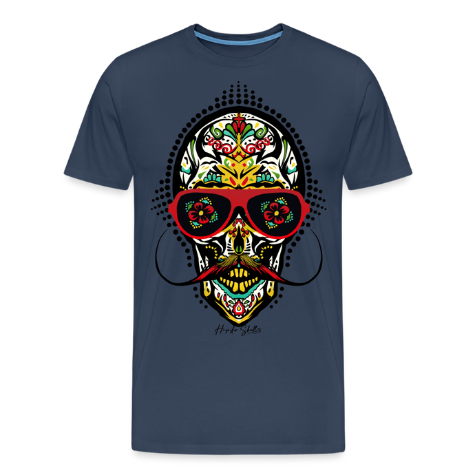 T-shirt Homme Crâne mexicain - bleu marine