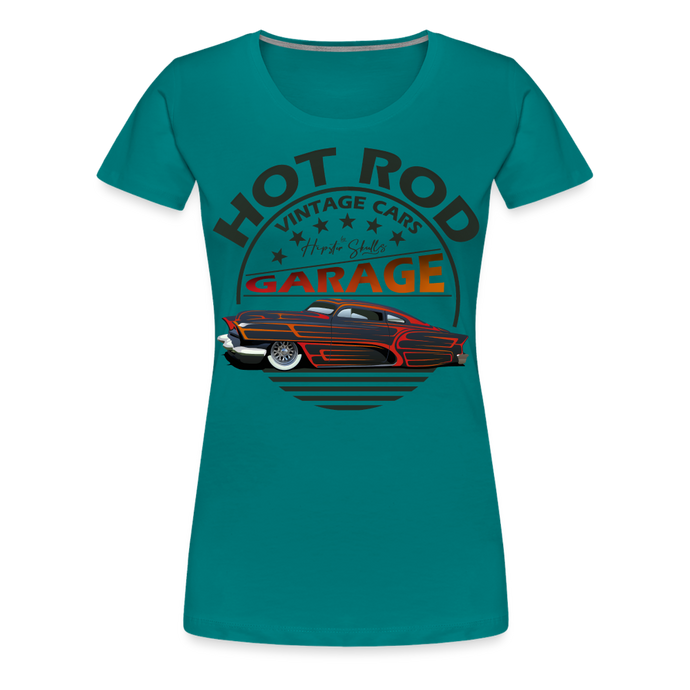 T-shirt Femme Hot rod Garage - bleu diva