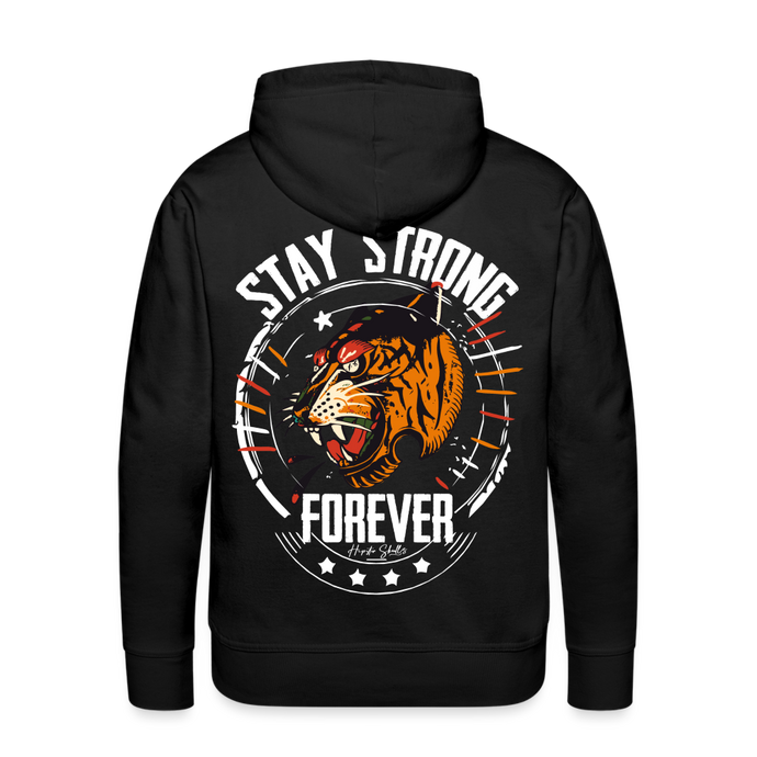 Sweat-shirt à capuche hommes Tiger Stay Strong - noir