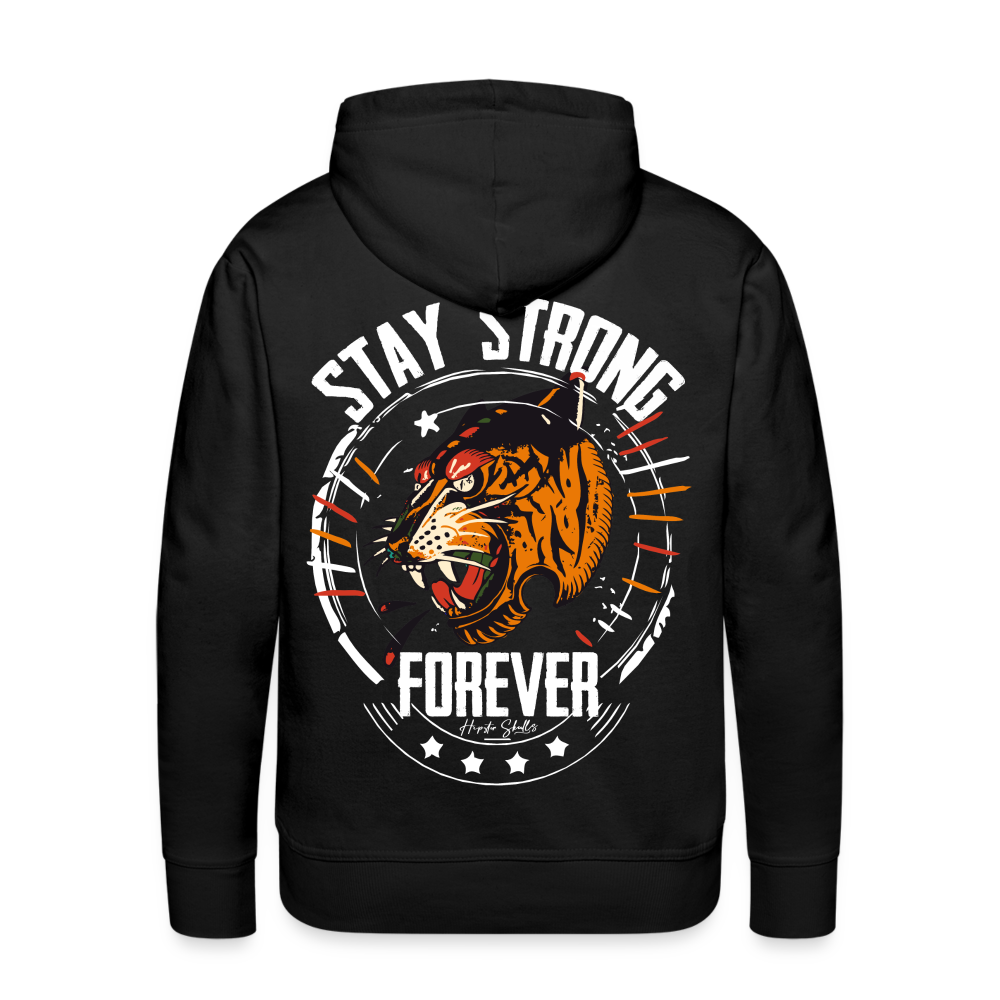 Sweat-shirt à capuche hommes Tiger Stay Strong - noir