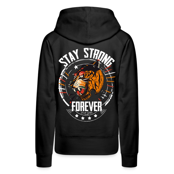 Sweat-shirt à capuche femmes Tiger Stay Strong - noir