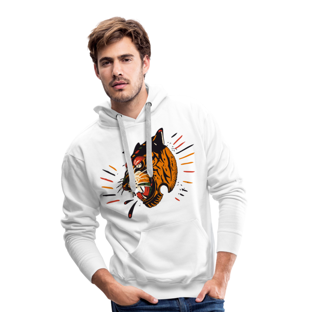 Sweat-shirt à capuche hommes Tiger Stay Strong 2 - blanc