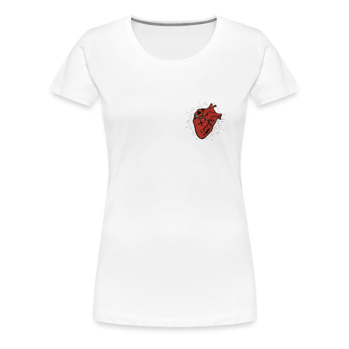 T-shirt Femme Heart old school - blanc