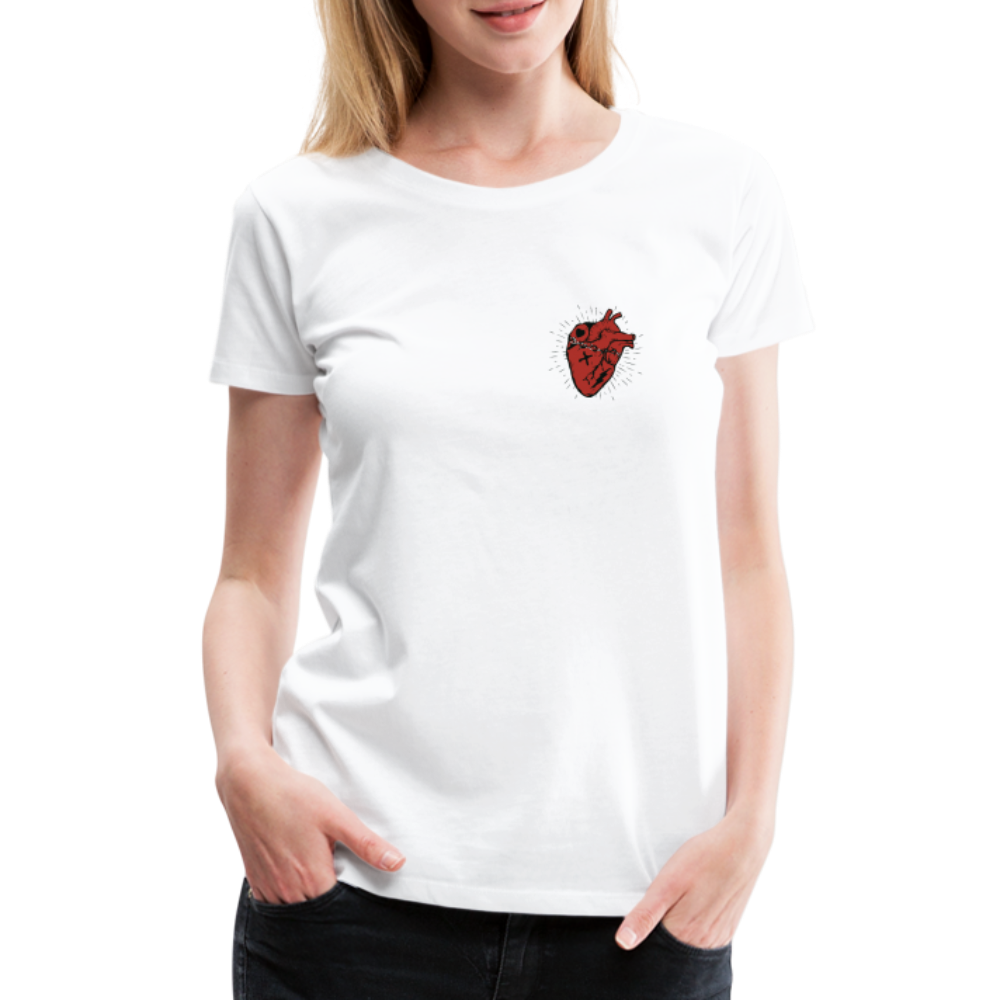 T-shirt Femme Heart old school - blanc