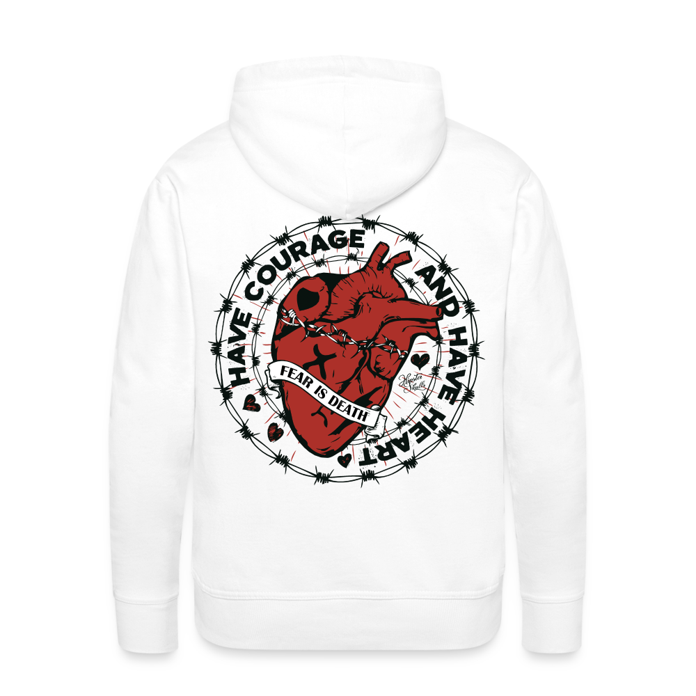 Sweat-shirt à capuche hommes Heart - blanc