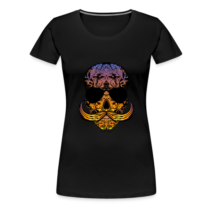 T-shirt Femme Hipster Skulls Dragon - noir