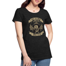 Charger l&#39;image dans la galerie, T-shirt Femme Motorcycle Vintage Live to drive - charbon
