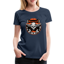 Charger l&#39;image dans la galerie, T-shirt Femme Motorcycle Vintage born to speed - bleu marine
