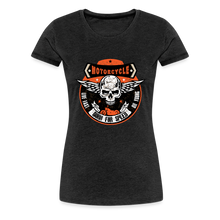 Charger l&#39;image dans la galerie, T-shirt Femme Motorcycle Vintage born to speed - charbon
