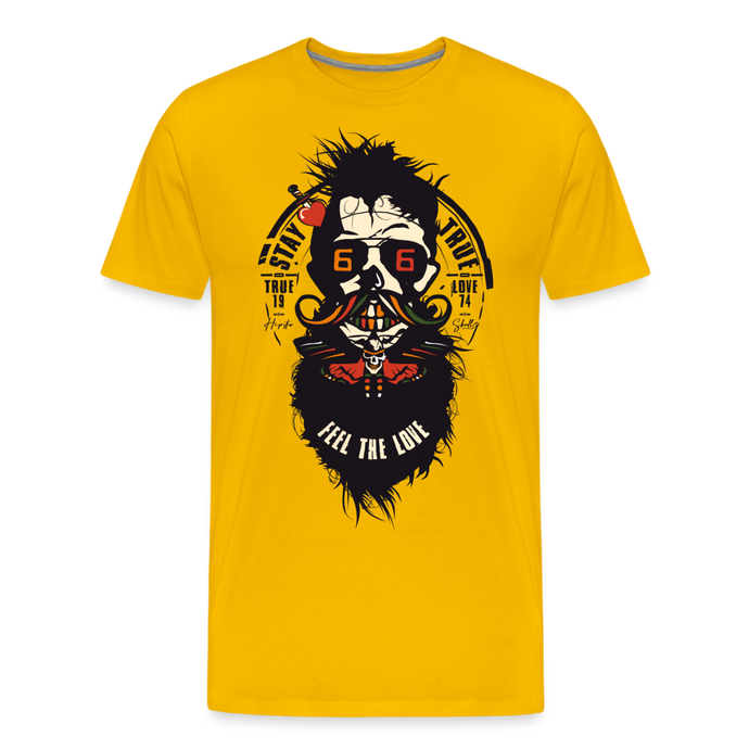 T-shirt Homme Feel the love - jaune soleil