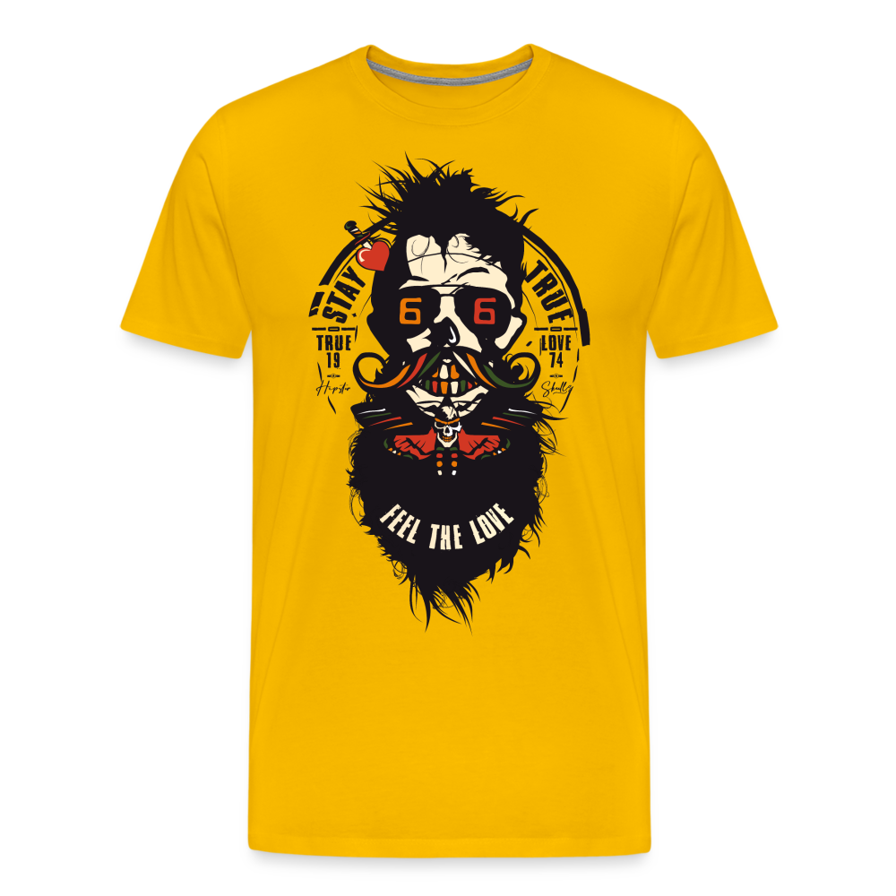 T-shirt Homme Feel the love - jaune soleil