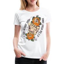 Charger l&#39;image dans la galerie, T-shirt Femme Old Skulls Tattoo True Love - blanc
