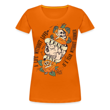 Charger l&#39;image dans la galerie, T-shirt Femme Old Skulls Tattoo True Love - orange
