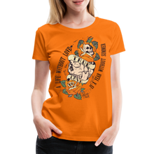 Charger l&#39;image dans la galerie, T-shirt Femme Old Skulls Tattoo True Love - orange
