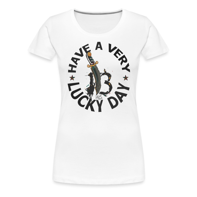 T-shirt Femme Have a very lucky day - blanc