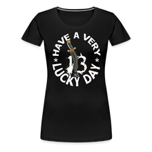 Charger l&#39;image dans la galerie, T-shirt Femme Have a very lucky day noir - noir
