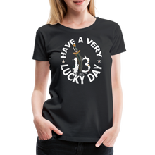 Charger l&#39;image dans la galerie, T-shirt Femme Have a very lucky day noir - noir
