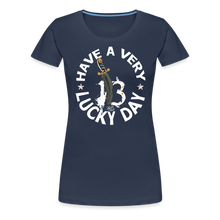 Charger l&#39;image dans la galerie, T-shirt Femme Have a very lucky day noir - bleu marine
