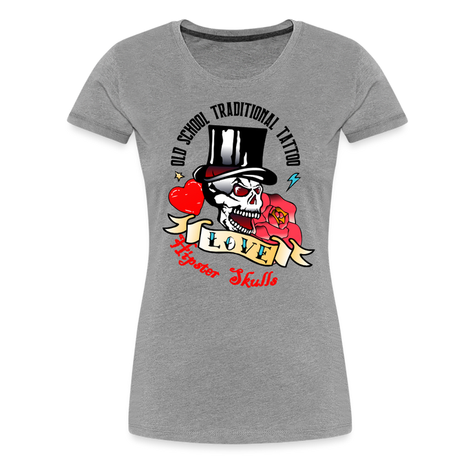 T-shirt Femme Old school traditional tatoo - gris chiné