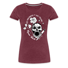 Charger l&#39;image dans la galerie, T-shirt Femme No regrets No tears - rouge bordeaux chiné
