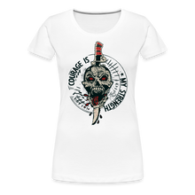 Charger l&#39;image dans la galerie, T-shirt Femme Old School Courage is my strenght - blanc
