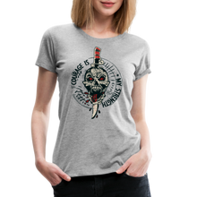 Charger l&#39;image dans la galerie, T-shirt Femme Old School Courage is my strenght - gris chiné
