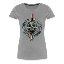 Charger l&#39;image dans la galerie, T-shirt Femme Old School Courage is my strenght - gris chiné
