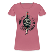 Charger l&#39;image dans la galerie, T-shirt Femme Old School Courage is my strenght - mauve
