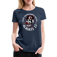 Charger l&#39;image dans la galerie, T-shirt Femme Luck Something helps noir - bleu marine
