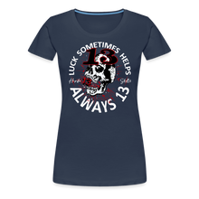 Charger l&#39;image dans la galerie, T-shirt Femme Luck Something helps noir - bleu marine
