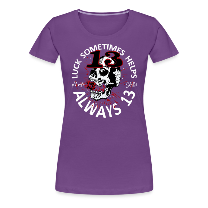 T-shirt Femme Luck Something helps noir - violet