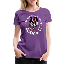 Charger l&#39;image dans la galerie, T-shirt Femme Luck Something helps noir - violet
