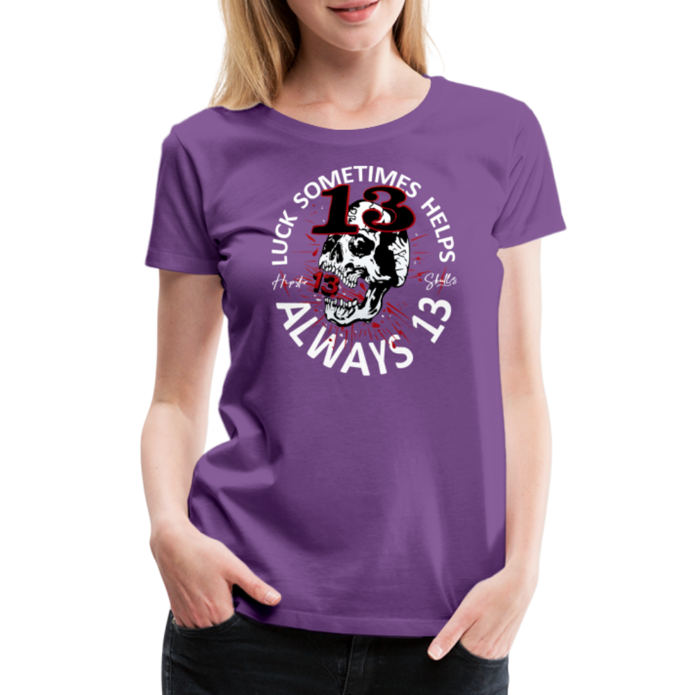 T-shirt Femme Luck Something helps noir - violet