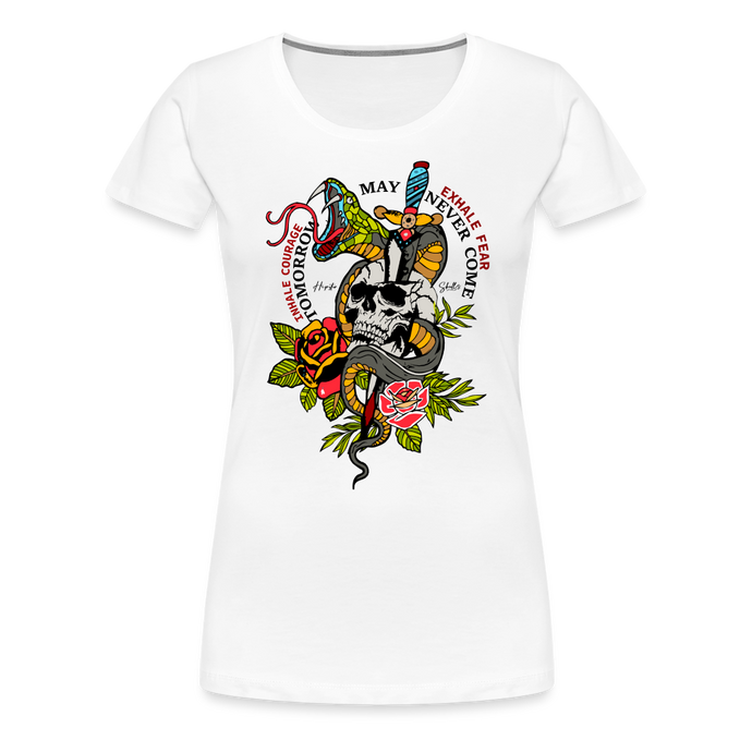 T-shirt Femme Inhale courage Exhale fear - blanc