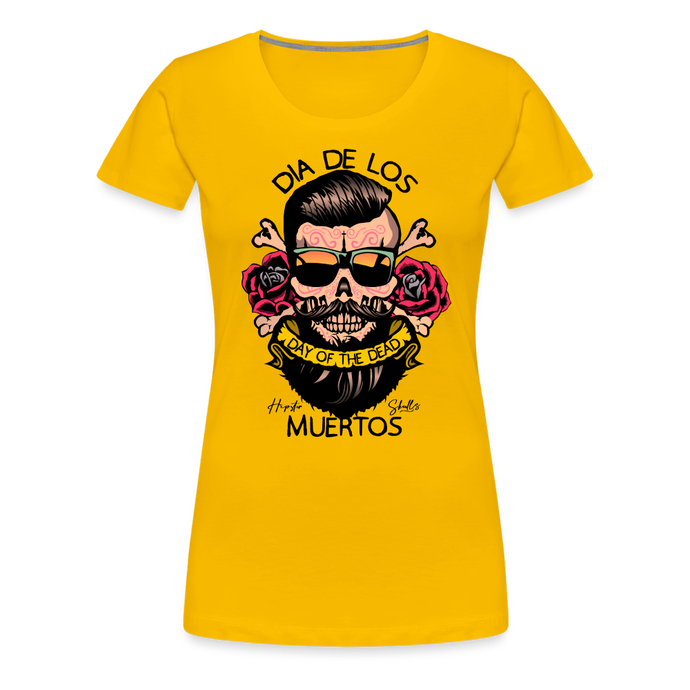 T-shirt Femme Dia de los muertos - jaune soleil