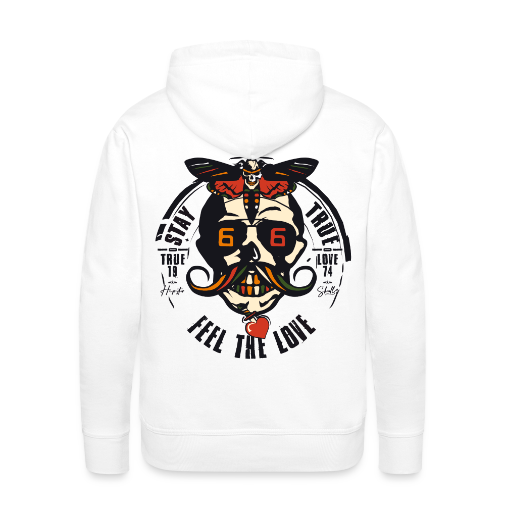 Sweat-shirt à capuche hommes Feel the love - blanc
