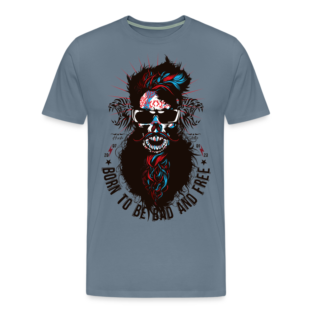 T-shirt Homme Born to be bad - gris bleu