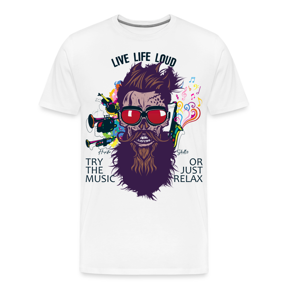 T-shirt Homme Live Life Loud - blanc