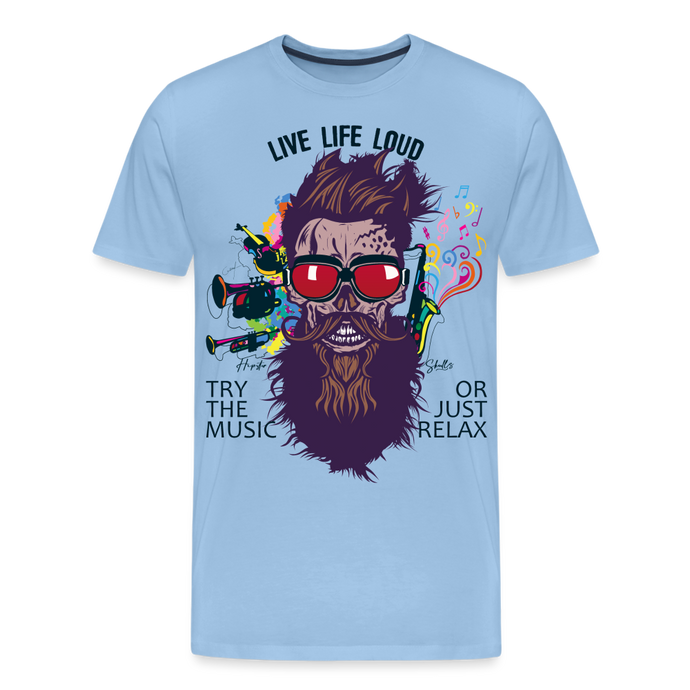 T-shirt Homme Live Life Loud - ciel