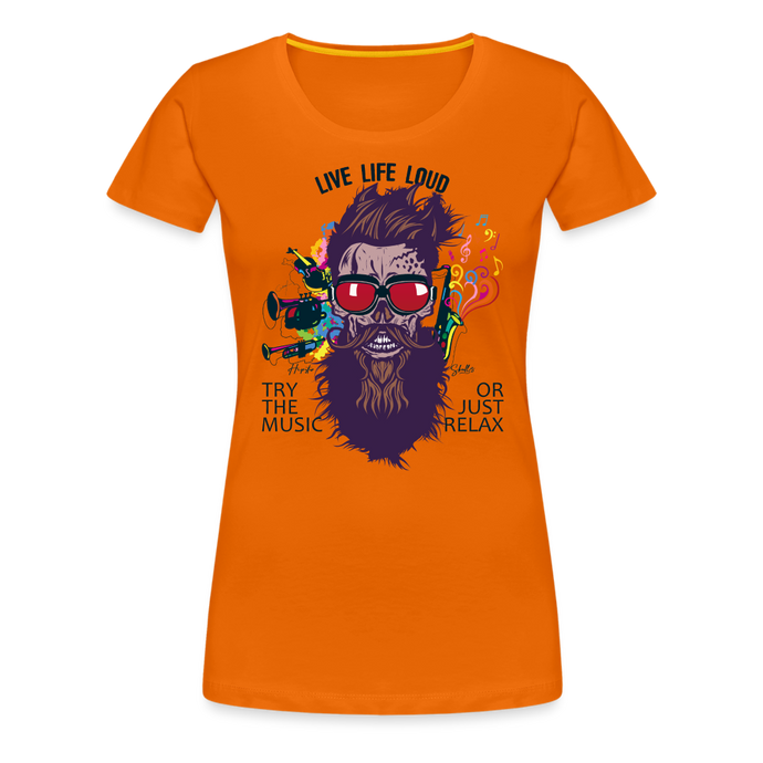 T-shirt Femme Live Life Loud - orange