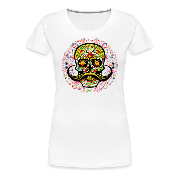 T-shirt Femme Calavera mexicana - blanc